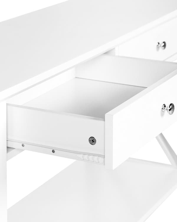 Konsolbord Vit 2 Lådor Hallmöbler 80 cm Retro Rustik Design