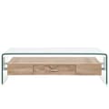 Miniatyrbillede 2 af 6: vidaXL sofabord 98 x 45 x 31 cm hærdet glas transparent