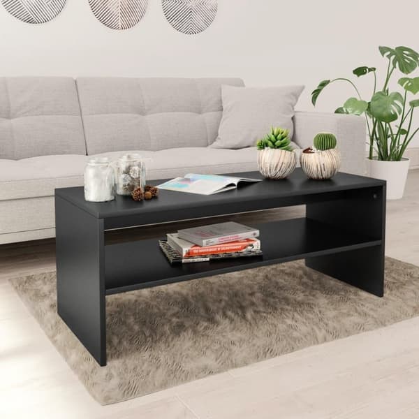 vidaXL Sohvapöytä musta 100x40x40 cm tekninen puu