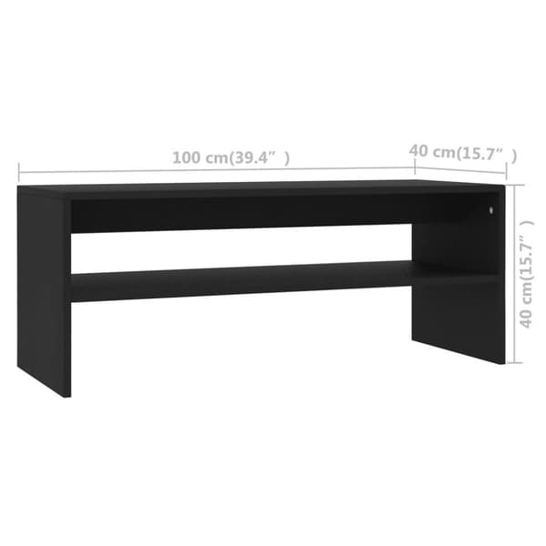 vidaXL Sohvapöytä musta 100x40x40 cm tekninen puu