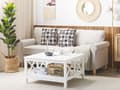 Miniatyrbillede 2 af 6: Hvid Lakeret Firkantet Sofabord 80 x 80 cm Hylde Moderne Stil