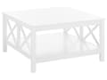 Miniatyrbillede 1 af 6: Hvid Lakeret Firkantet Sofabord 80 x 80 cm Hylde Moderne Stil