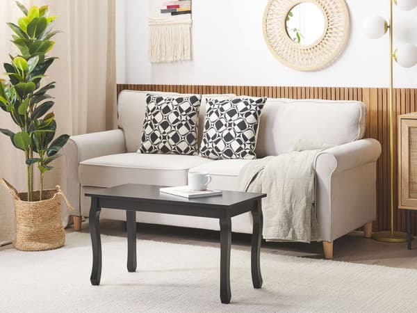 Sofabord Sort MDF 80 x 40 cm Rektangulært Bord Fransk Chic