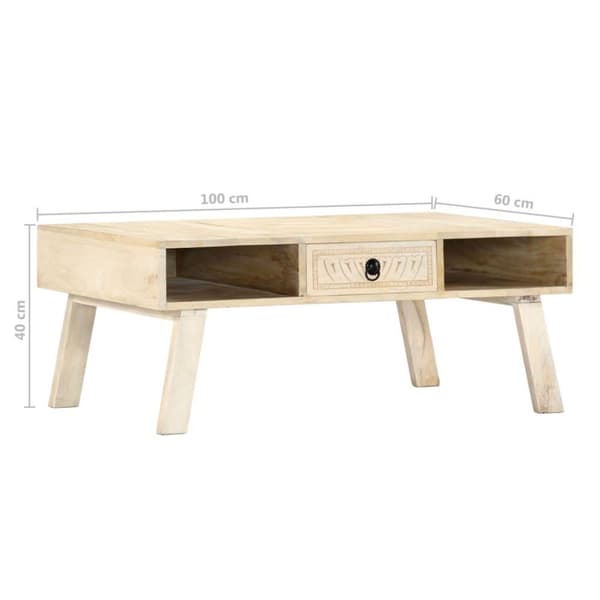 vidaXL sofabord 100 x 60 x 40 cm massivt mangotræ