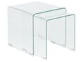 Miniatyrbillede 5 af 10: Sæt med 2 Transparente Hærdet Glas Borde i Forskellige Størrelser i Minimalistisk Stil