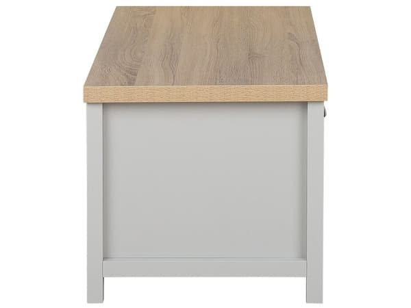 Soffbord Grå Ljust trä 110 x 55 cm Låda Rektangulär Modern
