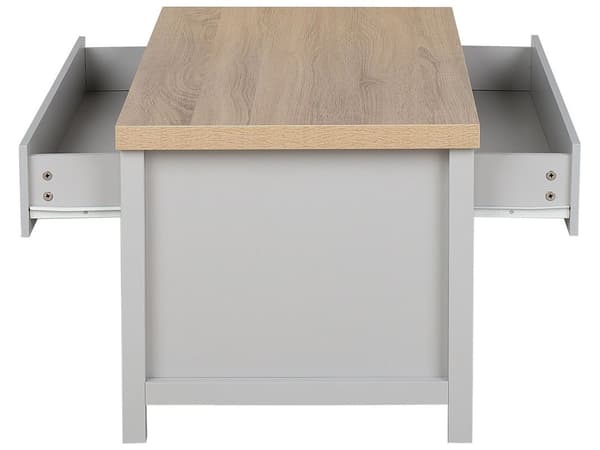 Soffbord Grå Ljust trä 110 x 55 cm Låda Rektangulär Modern