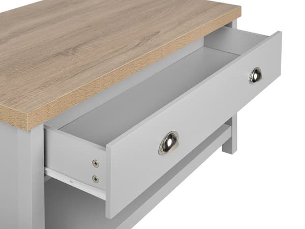 Soffbord Grå Ljust trä 110 x 55 cm Låda Rektangulär Modern