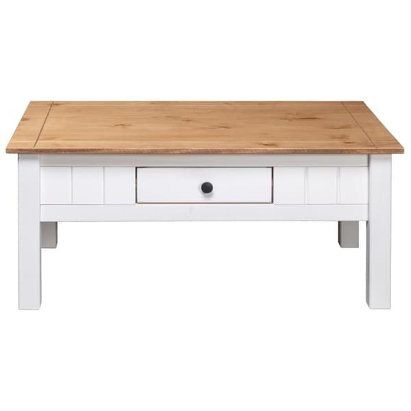 vidaXL sofabord 100x60x45 cm massivt fyrretræ Panama hvid