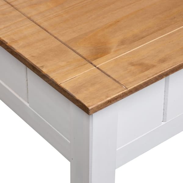 vidaXL sofabord 100x60x45 cm massivt fyrretræ Panama hvid