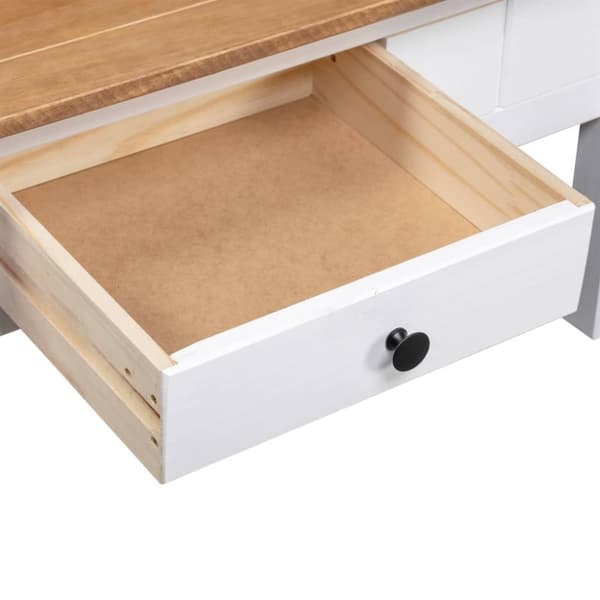 vidaXL sofabord 100x60x45 cm massivt fyrretræ Panama hvid