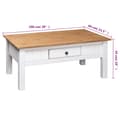 Miniatyrbillede 8 af 9: vidaXL sofabord 100x60x45 cm massivt fyrretræ Panama hvid