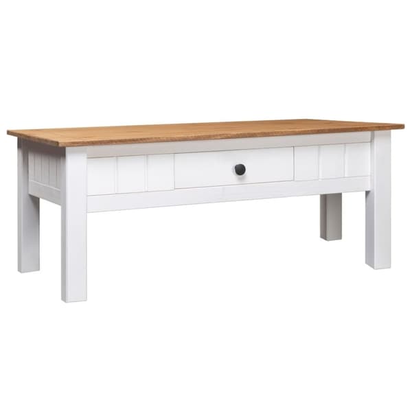 vidaXL sofabord 100x60x45 cm massivt fyrretræ Panama hvid