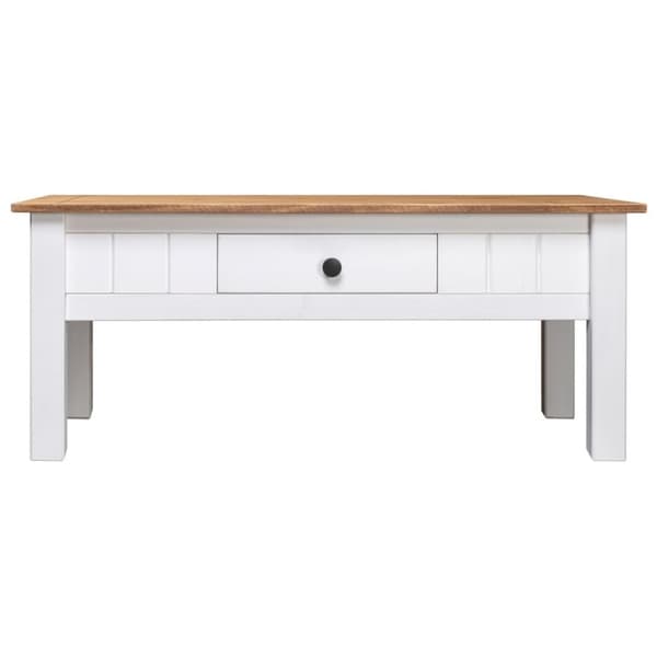 vidaXL sofabord 100x60x45 cm massivt fyrretræ Panama hvid