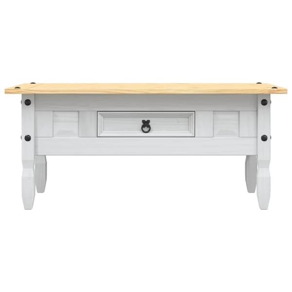 vidaXL sofabord 100 x 55 x 44 cm fyrretræ Corona-serien hvid