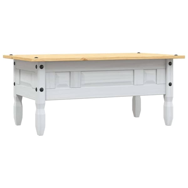 vidaXL Sofabord meksikansk Corona-stil furu 100x55x44 cm hvit change2