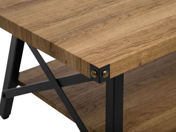 Soffbord Mörk Trä med Förvaringshylla 100 x 55 cm Modern Industriell Vardagsrum