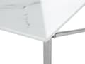 Miniatyrbillede 5 af 7: Sofabord Hvid Top Sølv Ben Hærdet Glasplade Rustfrit Stål Understel 100 x 50 cm Glamourøst Minimalistisk Design
