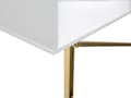Miniatyrbillede 5 af 6: Sofabord Hvid Top Guld Ben Hærdet Glasplade Rustfrit stål Understel 100 x 50 cm Glamourøst Minimalistisk Design