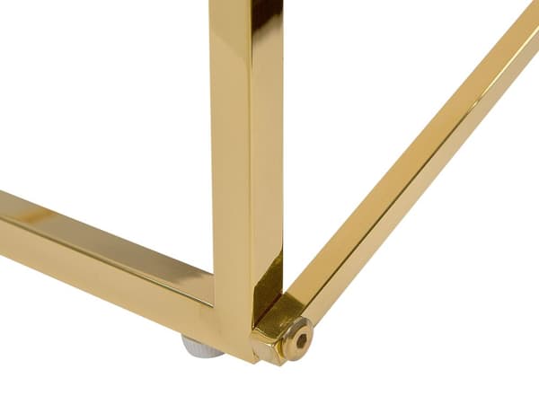 Sofabord Hvid Top Guld Ben Hærdet Glasplade Rustfrit stål Understel 100 x 50 cm Glamourøst Minimalistisk Design
