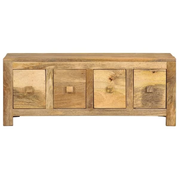 vidaXL Soffbord med 4 lådor 90x50x35 cm massivt mangoträ