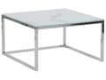 Miniatyrbillede 4 af 11: Sofaborde Hvid Blank Hærdetglas Sølv Krom Rustfrit Stål Stel 50 / 60 cm Firkantet Indskudsborde Marmor Effekt Glam Plads Skabende Indretning