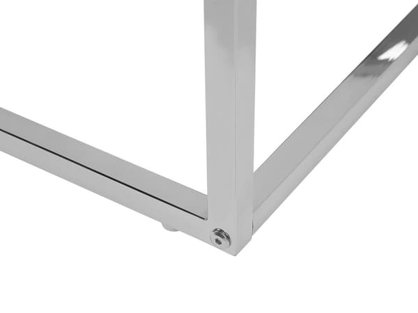 Sofaborde Hvid Blank Hærdetglas Sølv Krom Rustfrit Stål Stel 50 / 60 cm Firkantet Indskudsborde Minimalistisk Glam Plads Skabende Indretning