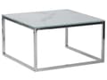 Miniatyrbild 5 av 11: Soffbord 2 st Vit Silver Marmoreffekt Härdat glas Rostfritt stål Minimalistisk Glam-stil