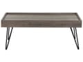 Miniatyrbillede 4 af 7: Sofabord brungråt træ med sorte metalben 42 x 60 cm industriel stil