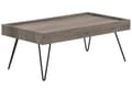 Miniatyrbillede 1 af 7: Sofabord brungråt træ med sorte metalben 42 x 60 cm industriel stil
