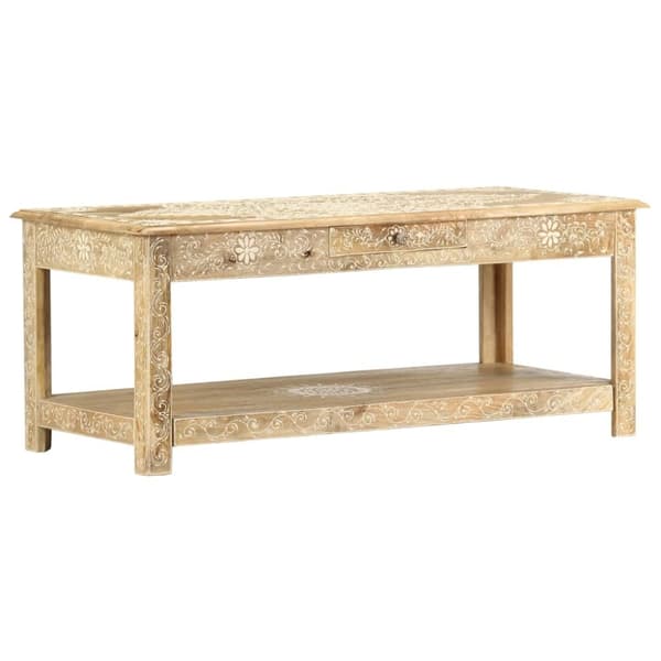vidaXL sofabord 110 x 50 x 45 cm håndmalet massivt mangotræ