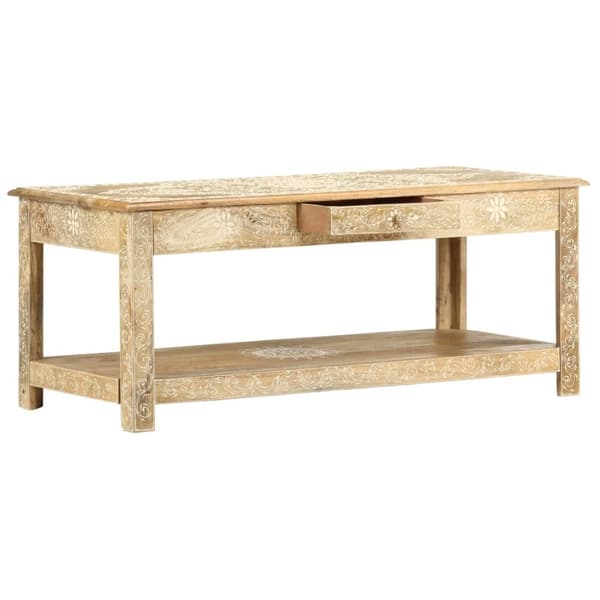 vidaXL sofabord 110 x 50 x 45 cm håndmalet massivt mangotræ