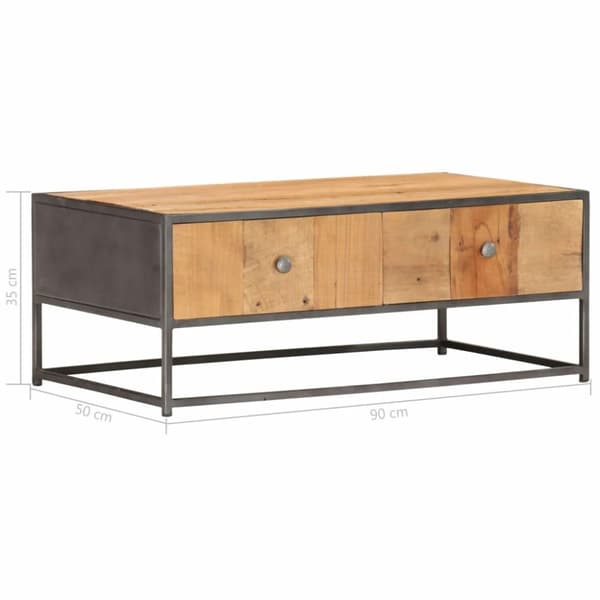 vidaXL sofabord 90x50x35 cm massivt genbrugstræ