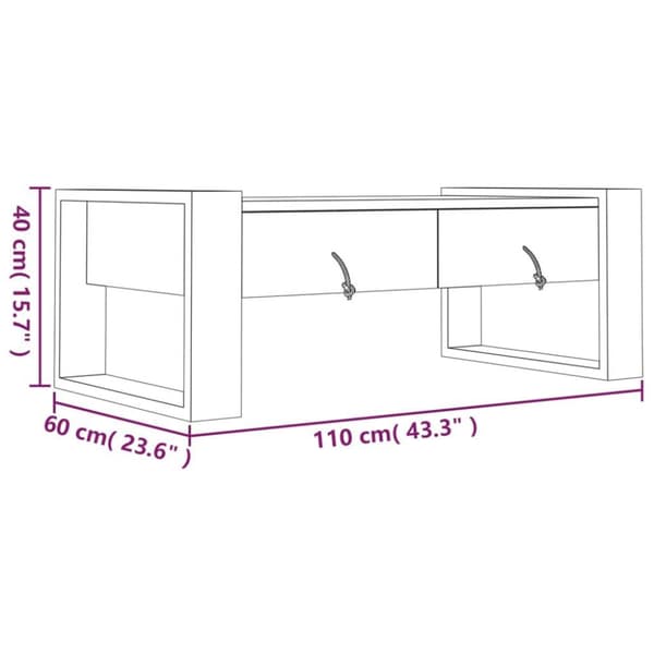 vidaXL sofabord 110x60x40 cm massivt teaktræ