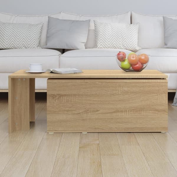 vidaXL Soffbord sonoma-ek 150x50x35 cm konstruerat trä