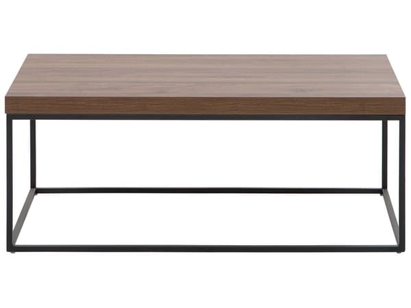 Soffbord Mörk Trä Topp Svarta Metallben 100 x 60 cm Rektangulär Industriell Glam