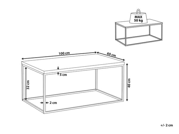 Sohvapöytä vaaleanharmaa MDF-levy mustat metallijalat 100 x 60 x 40 cm betonikuvio suorakulmainen industriaalinen tyyli