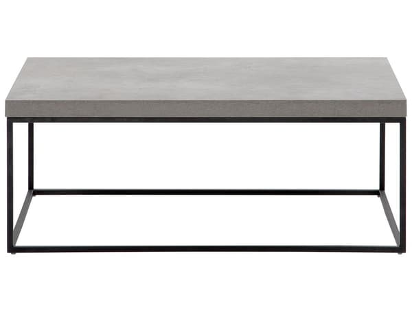 Sohvapöytä vaaleanharmaa MDF-levy mustat metallijalat 100 x 60 x 40 cm betonikuvio suorakulmainen industriaalinen tyyli