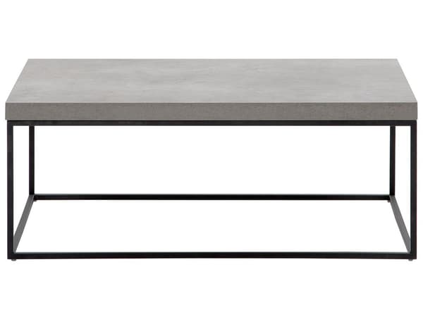 Sohvapöytä vaaleanharmaa MDF-levy mustat metallijalat 100 x 60 x 40 cm betonikuvio suorakulmainen industriaalinen tyyli