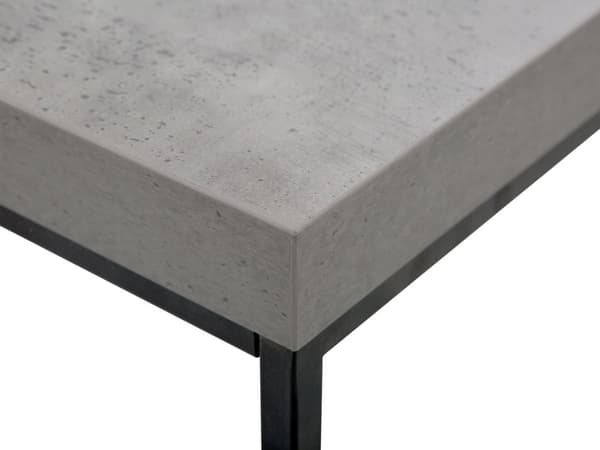 Sohvapöytä vaaleanharmaa MDF-levy mustat metallijalat 100 x 60 x 40 cm betonikuvio suorakulmainen industriaalinen tyyli