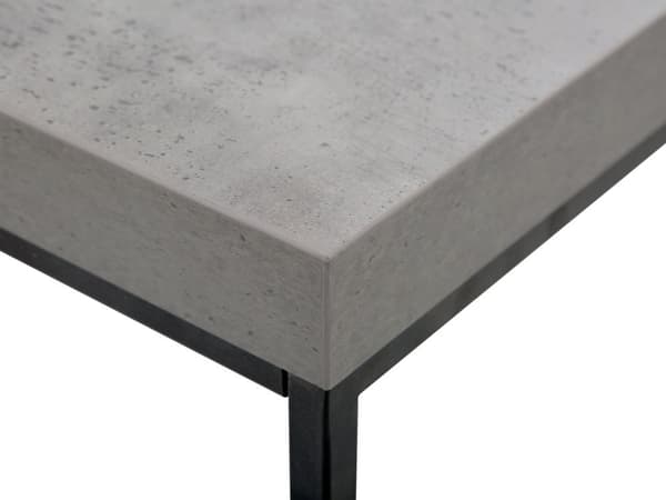 Sohvapöytä vaaleanharmaa MDF-levy mustat metallijalat 100 x 60 x 40 cm betonikuvio suorakulmainen industriaalinen tyyli
