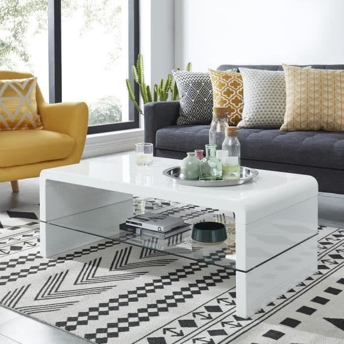 PRIMIS Modernt vitlackerat soffbord 105x55cm