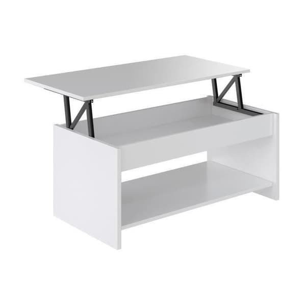 HAPPY Lyftbart soffbord bord modern stil matt vit - L 100 x B 50 cm
