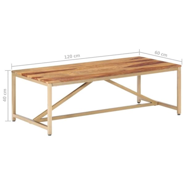 vidaXL sofabord 120x60x40 cm massivt sheeshamtræ