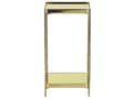 Miniatyrbillede 5 af 7: Sidebord Guld Hærdet Glasplade Metalben med Hylde Skinnende Glamourøst Design