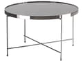 Miniatyrbillede 1 af 6: Sidebord Sort Hærdet Glasplade Sølv Metalben Runde