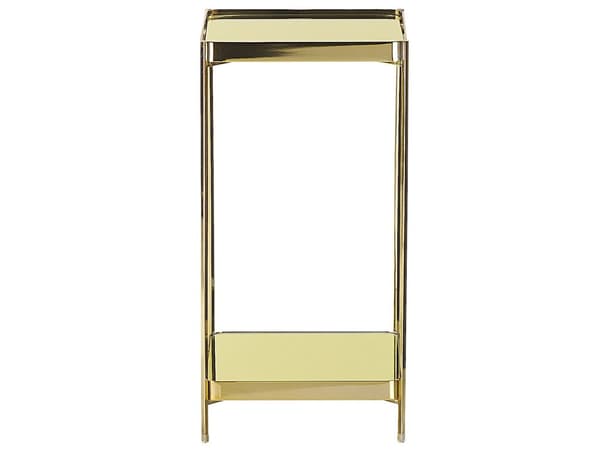 Sidobord Guld Härdat Glas Metallben med hylla Blank Glam