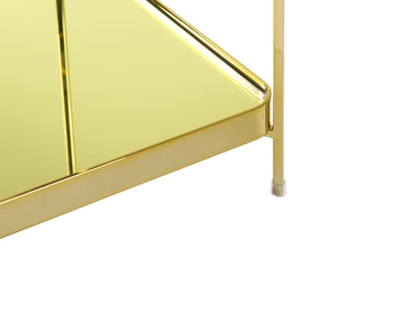 Sidobord Guld Härdat Glas Metallben med hylla Blank Glam