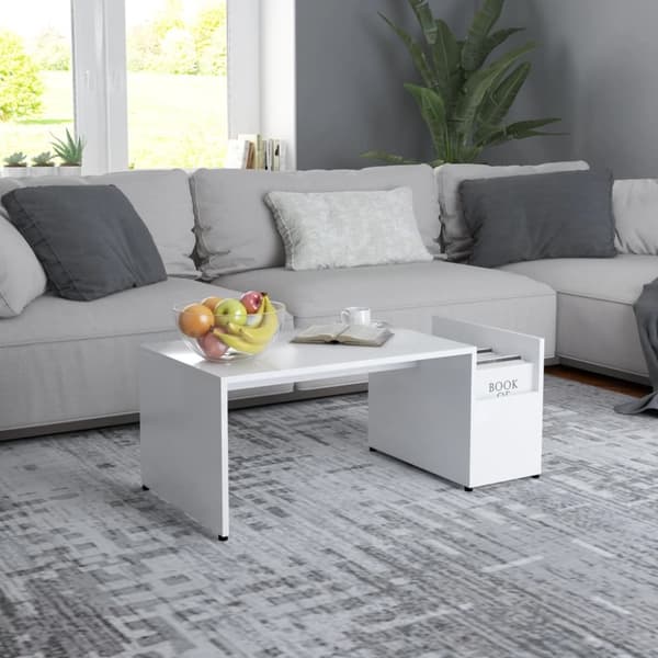 vidaXL Soffbord vit 90x45x35 cm konstruerat trä
