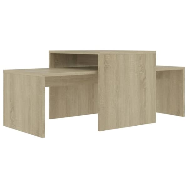 vidaXL Sofabordsett sonoma eik 100x48x40 cm konstruert tre change2
